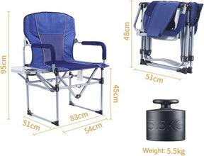 Cadeira de Praia Lazer Dobrável com Braço para Bebidas Lateral Super Reforçada