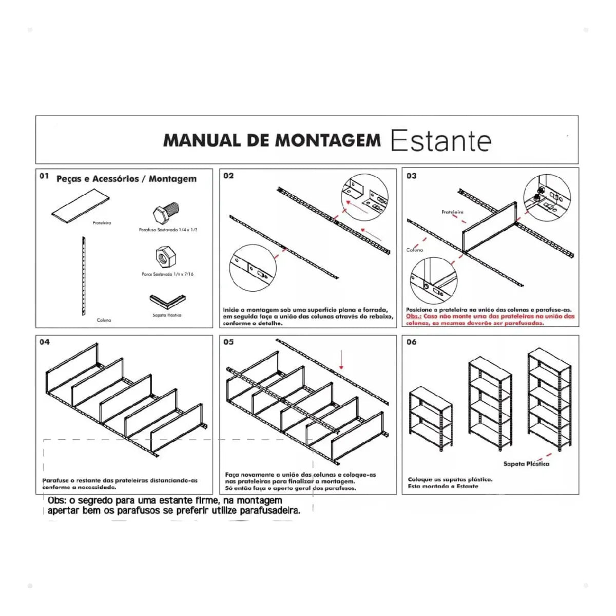 Estante Armário Prateleira de Aço 6 Bandeja Organizador Multiuso preta suporta 150kg 198cm x 90cm x 28cm