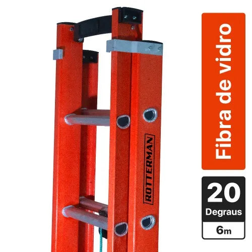 Escada De Fibra De Vidro Extensível 3,60 X 6 M - Rotterman