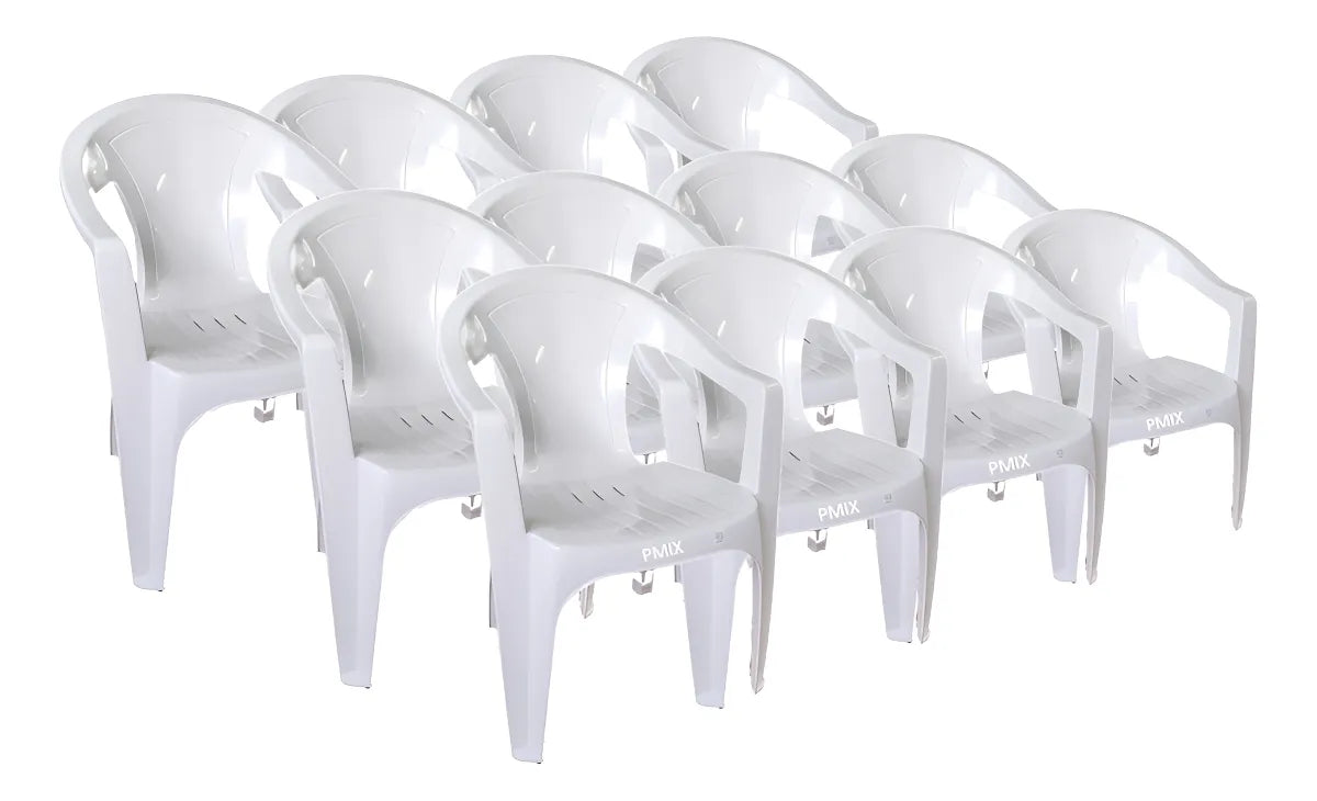 Kit C/20 Cadeira Para Mesas De Bar 182kg Resistente Firme Cor Branco Liso