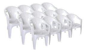Kit C/20 Cadeira Para Mesas De Bar 182kg Resistente Firme Cor Branco Liso