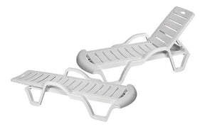 Espreguiçadeira Plástica Bahamas Branca Piscina E Praia Cor Branco