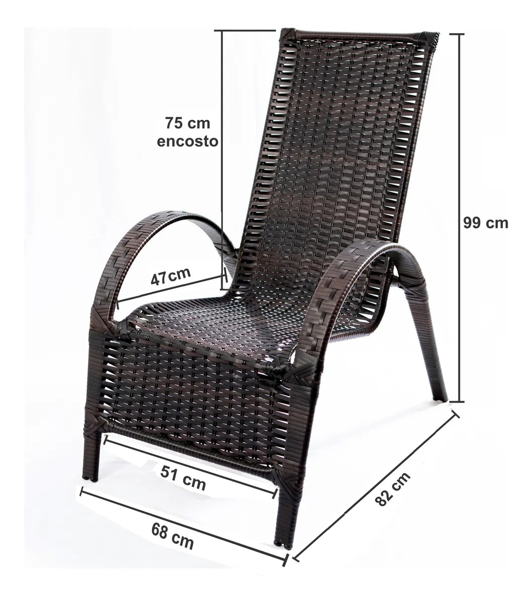 Cadeiras C/ Mesinha De Centro Junco Sintético Varanda
