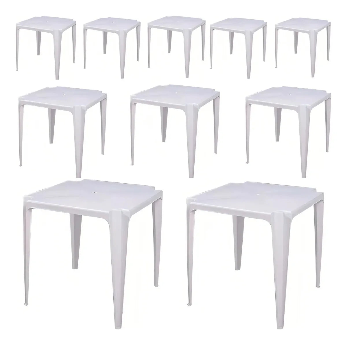 Kit Com 10 Mesa De Plástico Bela Vista - Branca - Mor Cor Branco