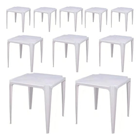 Kit Com 10 Mesa De Plástico Bela Vista - Branca - Mor Cor Branco