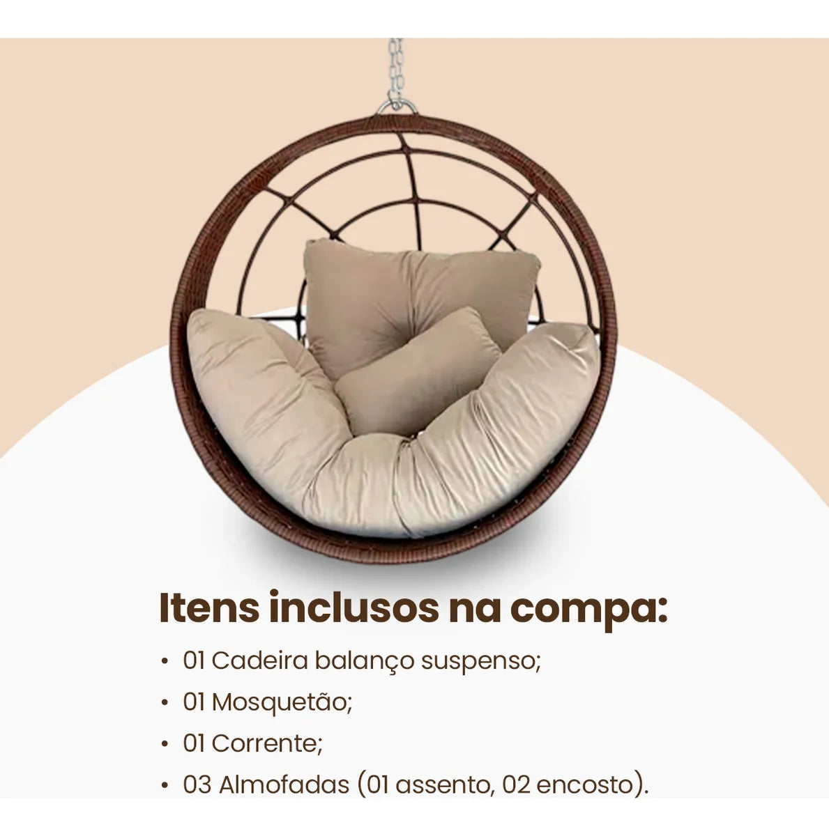 Balanço Suspenso Ninho Ômega Cadeira Ninho Gourmet Alumínio