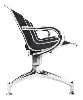 Cadeira Longarina 3 Lugares Espera Aeroporto Preta Cl3.01