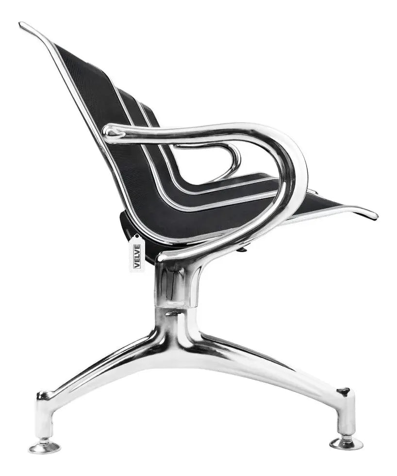 Cadeira Longarina 3 Lugares Espera Aeroporto Preta Cl3.01