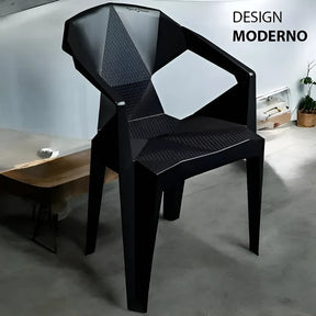 Kit Mesa Monoboco Com 4 Cadeiras Poltrona Diamond 182kg Cor Preto