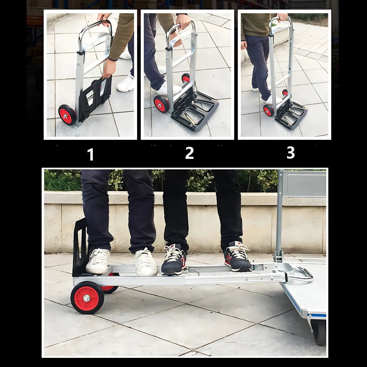 Carrinho Para Cargas Multiuso 100% Em Alumínio E Aço 100kg