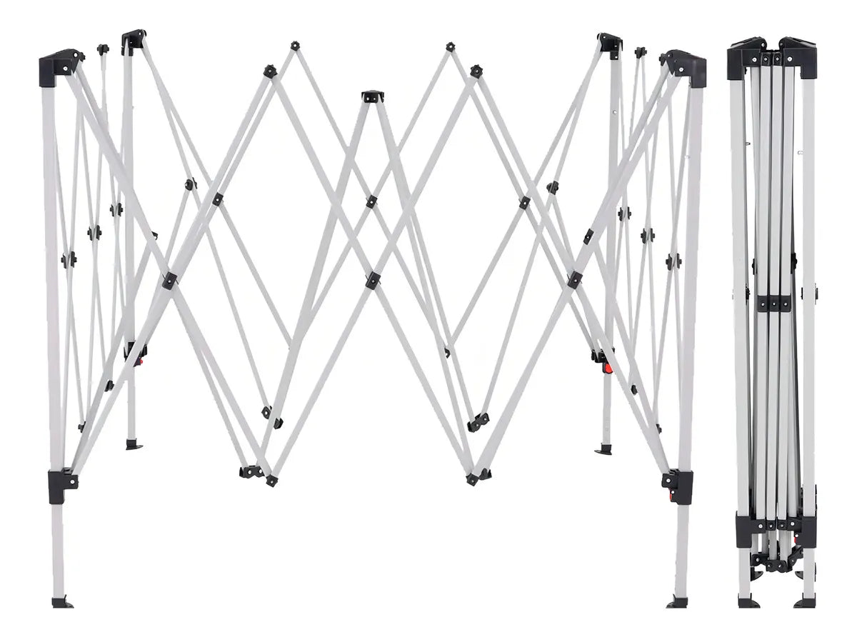 Tenda Gazebo Sanfonado Articulada Dobrável 3 por 3 metros com Mala Transporte The Black Tools cor azul