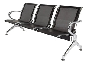 Cadeira Longarina 3 Lugares Espera Aeroporto Preta Cl3.01