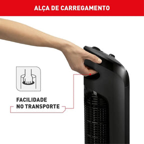 Ventilador De Torre Arno Com 03 Velocidades Preto Neole Cor das pás -