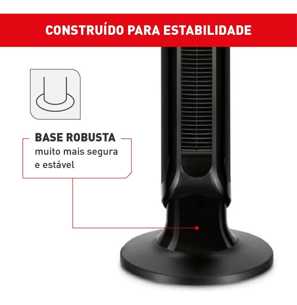 Ventilador De Torre Arno Com 03 Velocidades Preto Neole Cor das pás -