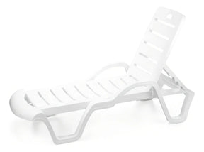 Espreguiçadeira Plástica Bahamas Branca Piscina E Praia Cor Branco