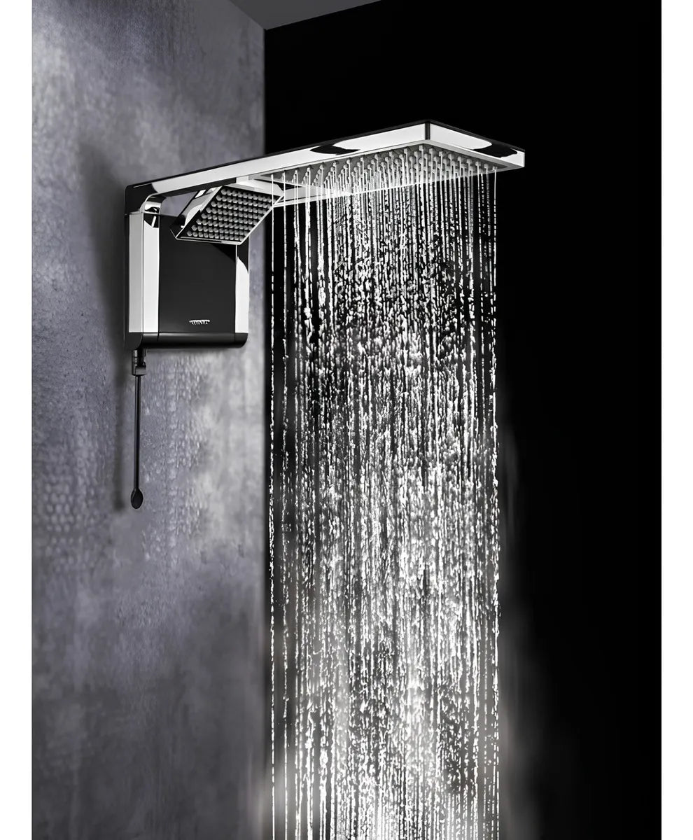 Lorenzetti Acqua Ultra Duo chuveiro elétrico de parede preto-cromado 7800W