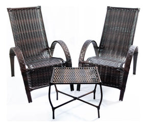 Cadeiras C/ Mesinha De Centro Junco Sintético Varanda