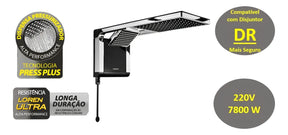Lorenzetti Acqua Ultra Duo chuveiro elétrico de parede preto-cromado 7800W