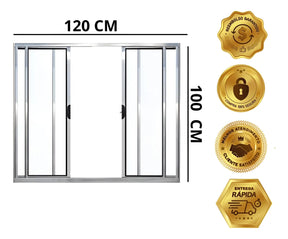 Janela Vitro 4folhas 1,00x1,20 Aluminio S\g Brilhante Oferta