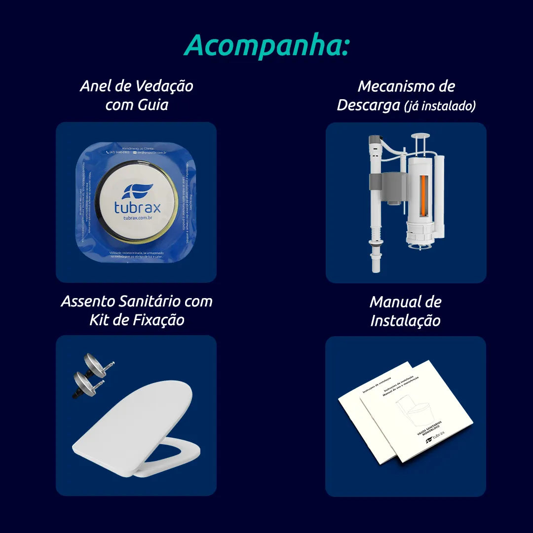 Vaso Sanitário Monobloco - Caixa Acoplada Completo Privada Cor Branco