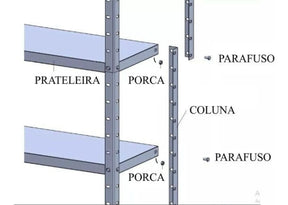 Estante Armário Prateleira de Aço 6 Bandeja Organizador Multiuso preta suporta 150kg 198cm x 90cm x 28cm