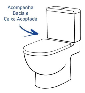Kit Bacia Celite Com Caixa Acoplada Completo Like Branco