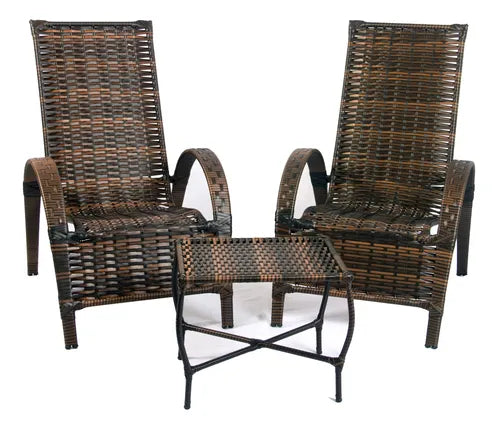 Cadeiras C/ Mesinha De Centro Junco Sintético Varanda