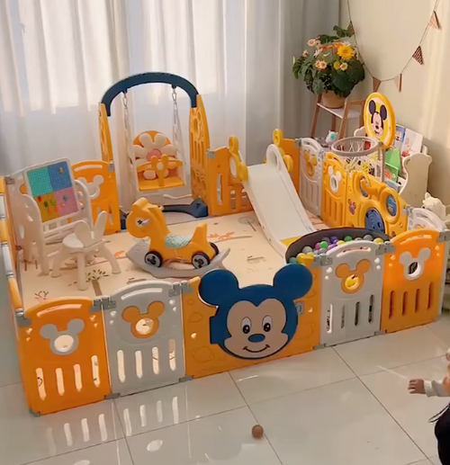 Parque Infantil Disney 7 em 1 Balanço Cesta Basquete Escorregador (GANHE 1 TAPETE DE BRINDE)