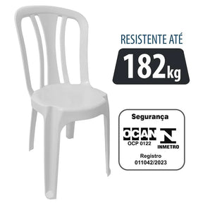 Conjunto/Jogo de Mesa com 4 Cadeiras Plásticas Bistrô Suporta 182kg