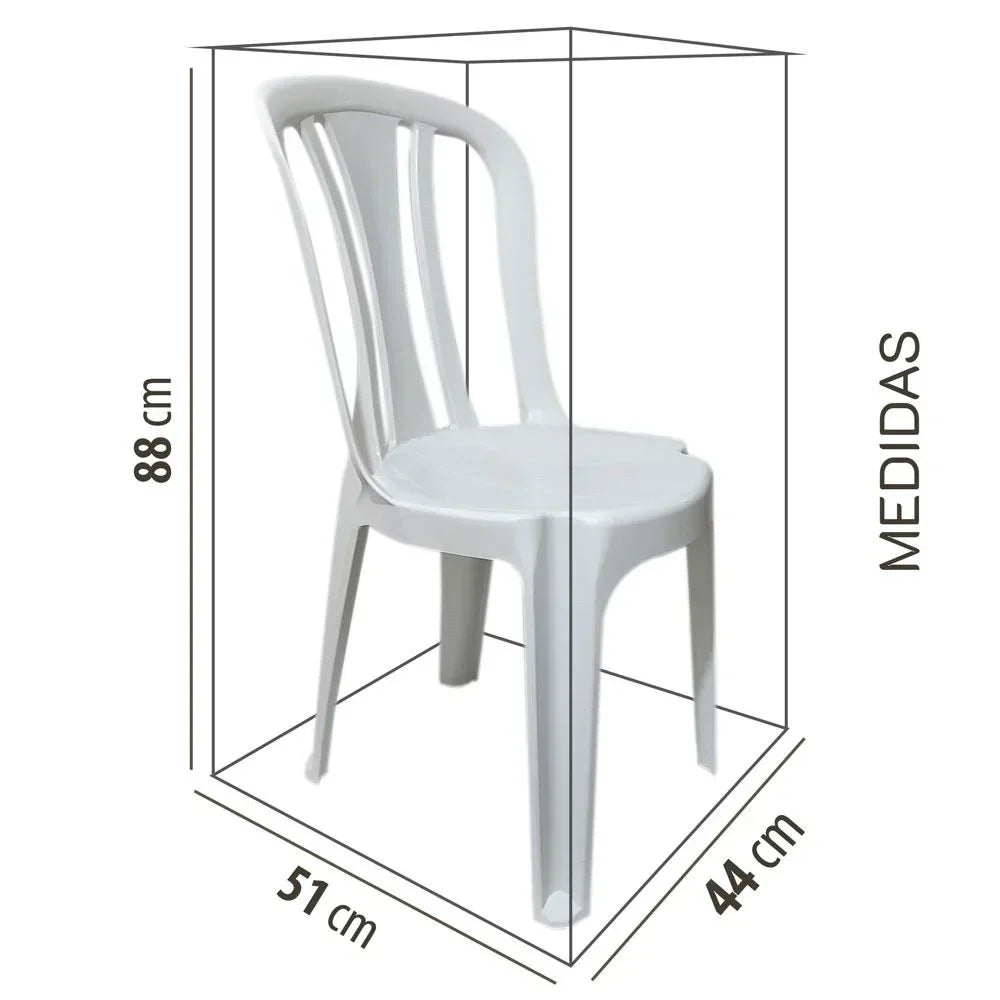 Conjunto/Jogo de Mesa com 4 Cadeiras Plásticas Bistrô Suporta 182kg Oferta