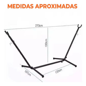 Suporte De Rede Descanso 2,70m Até 250kg Reforçado Com Ganchos (+BRINDE)