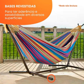 Suporte De Rede Descanso 2,70m Até 250kg Reforçado Com Ganchos (+BRINDE)