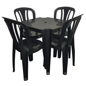 Conjunto/Jogo de Mesa com 4 Cadeiras Plásticas Bistrô Suporta 182kg Oferta